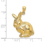 14K Textured Sitting Rabbit Charm - Image 4