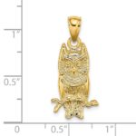 14K Textured Owl Charm - Image 3