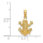 14K 2-D Textured Top View Frog Charm - Image 4