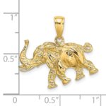 14K 3-D Elephant Profile with Tusk Charm - Image 3