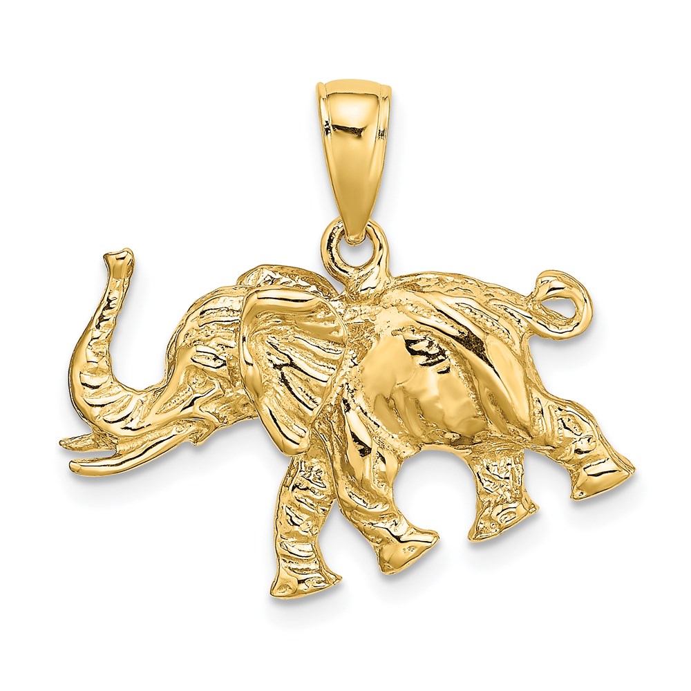 K6519.jpg 14K 3-D Elephant Profile with Tusk Charm - Image 1