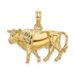 14K 3-D Bull with Horns Charm