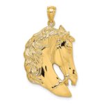 14K Horse Head with Long Mane Charm