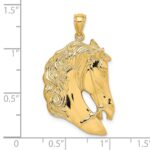 14K Horse Head with Long Mane Charm - Image 3