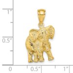 14K 2-D Elephant with Raised Trunk Charm - Image 3