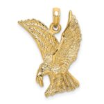14K Eagle Landing with Wings Up Charm