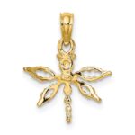 14K 2-D Mini Dragonfly with Cut-out Wings Charm - Image 4