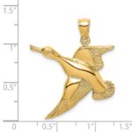14K Textured Flying Duck Charm - Image 3