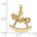 14K Polished 3-D Rocking Horse Charm - Image 3