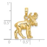 14K 3-D Textured Moose Charm - Image 4