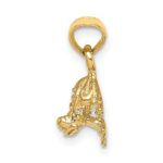 14K 3-D Textured Mini Frog Facing Down Charm - Image 2