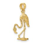 14K 3-D Textured Flamingo Charm - Image 5