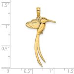 14K Polished Bird with Long Tail Charm - Image 3