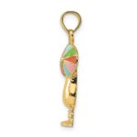 14K Tropical Drink with Multi-Colored Enamel Umbrella Charm - Image 2