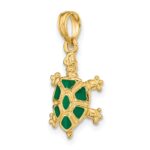 14K with Green Enamel Land Turtle Charm - Image 5