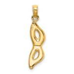 14K 3-D and Beveled with Red Enamel Masquerade Mask Pendant - Image 4