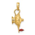 14K Red Enameled Polished 3-D Genie Lamp Charm - Image 4