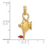 14K Red Enameled Polished 3-D Genie Lamp Charm - Image 3