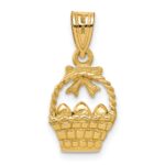 14K Enameled Easter Basket with Bow and Eggs Charm - Image 3