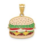 14K Multi-color Enameled Cheeseburger Charm