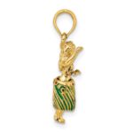 14K 3-D Hula Girl with Moveable Grass Skirt Charm - Image 2