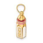 14K 3-D with Pink Enamel Baby Bottle Charm - Image 2
