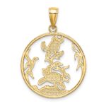 14K Enamel Sea Turtles In Circle Charm - Image 4