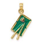 14K Green Enameled 3-D Pool Table Charm