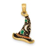 14K 3-D Enameled Witch Hat Halloween Charm - Image 4