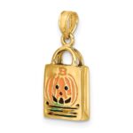 14K 3-D Enameled Jack-o-Lantern Trick or Treat Bag Charm
