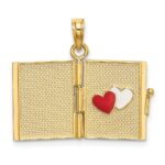 14K Enameled 3-D Moveable MY LOVE STORY Book Pendant - Image 4