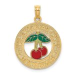 14K TRAVERSE CITY MI Enamel Cherry Charm