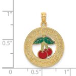 14K TRAVERSE CITY MI Enamel Cherry Charm - Image 3