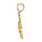 14K Yellow and Green Enameled Grapes with Stem and Leaf Charm - Image 2