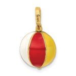 14K 3-D Multi Color Enamel Beach Ball Charm - Image 4