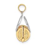 14K and White Rhodium 3-D Pink Enameled Handbag Opens Charm - Image 2