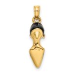 14K 3-D Black Enamel Closed Toe High Heel Charm - Image 4