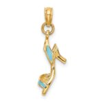 14K 3-D Aqua Enamel Open Toe High Heel Charm - Image 4