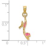14K 3-D Pink Enamel Open Toe High Heel Charm - Image 4