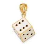 14K 3-D Enamel Dice Charm - Image 5