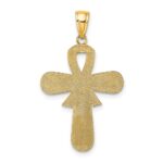 14K Pink Enameled Awareness Ribbon Cross Pendant - Image 4
