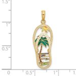 14K Enameled Palm Tree Flip-Flop Charm - Image 3
