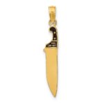 14K 3-D Black Enameled Butcher Knife Charm - Image 4