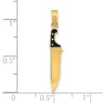 14K 3-D Black Enameled Butcher Knife Charm - Image 3