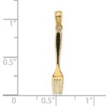 14K 3-D Black Enameled Table Fork Charm - Image 3