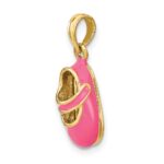 14K Pink Enameled 3-D Baby Shoe Charm - Image 5