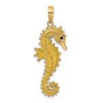 14K 3-D Yellow Enameled Seahorse Charm - Image 4