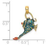 14K Blue and Red Enamel 3-D Textured Genie Lamp Charm - Image 3