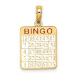 14K Enameled Bingo Card Charm