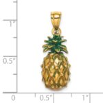 14K Green Enameled Polished 3-D Pineapple Charm - Image 3